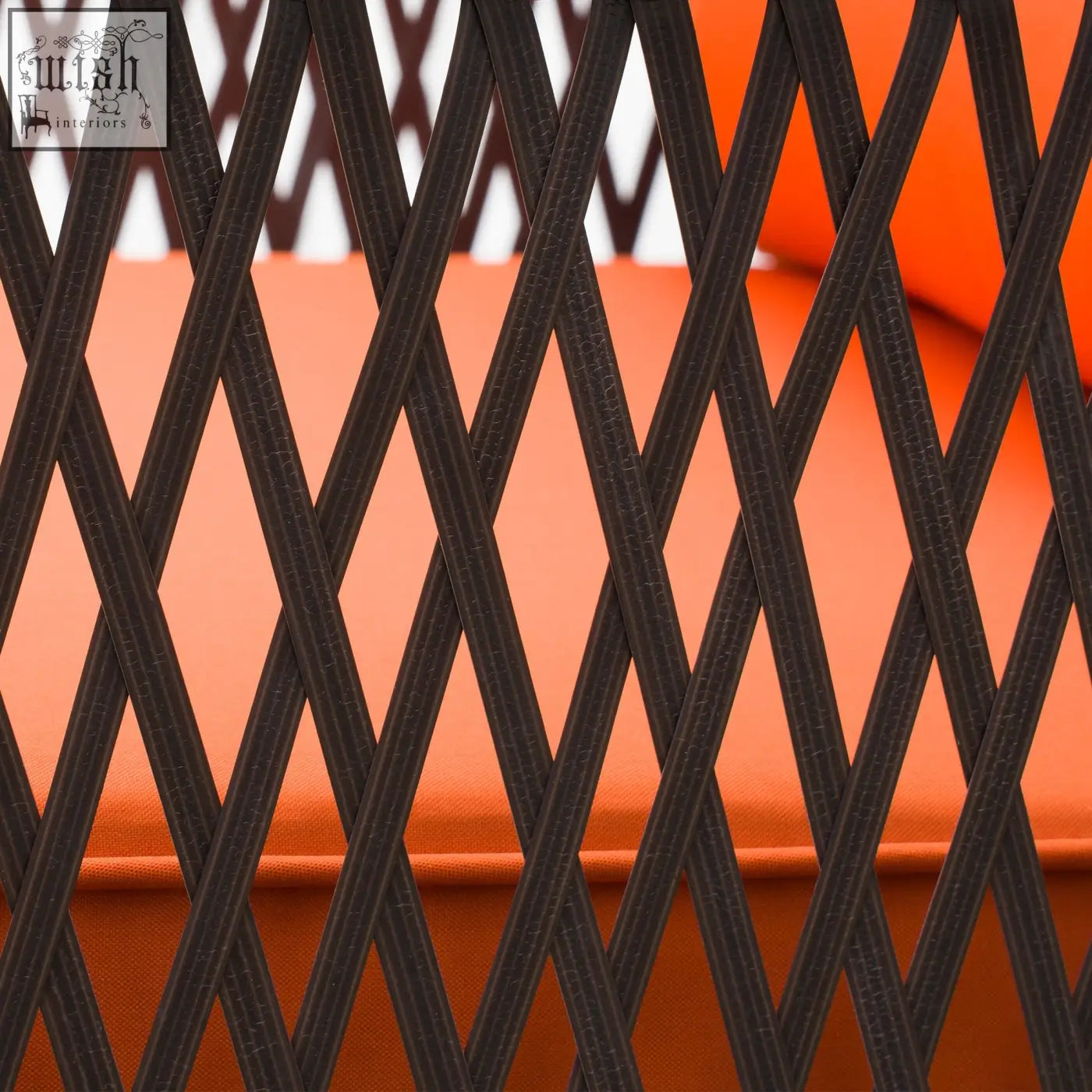 Outsunny 3 pieces rattan bistro set with black woven metal frame orange cushions and tempered glass coffee table for outdoor patio