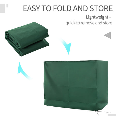 Dark green lightweight oxford fabric cover for outsunny 3-seat swing chair easy folding and storage with uv resistance