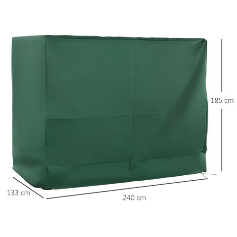 Dark green outsunny 3-seat swing chair cover made of durable high density oxford fabric with reinforced seams