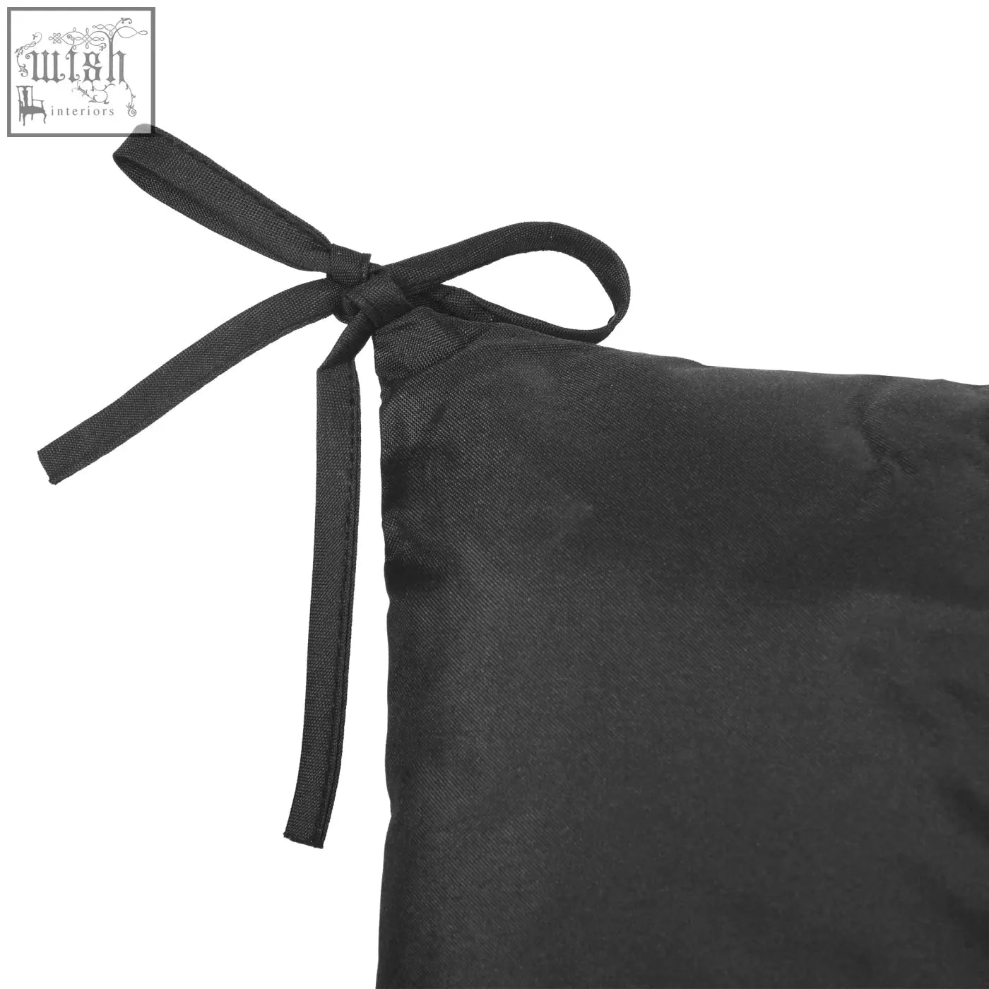 Black fabric cover bench cushion with tie fastenings on top for Outsunny 3 seater garden chair bench