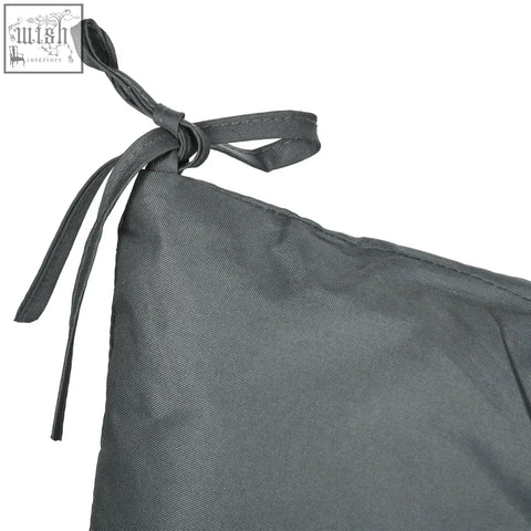 Outsunny dark grey 3 seater bench cushion with polyester fabric cover and tie fastenings for indoor outdoor use