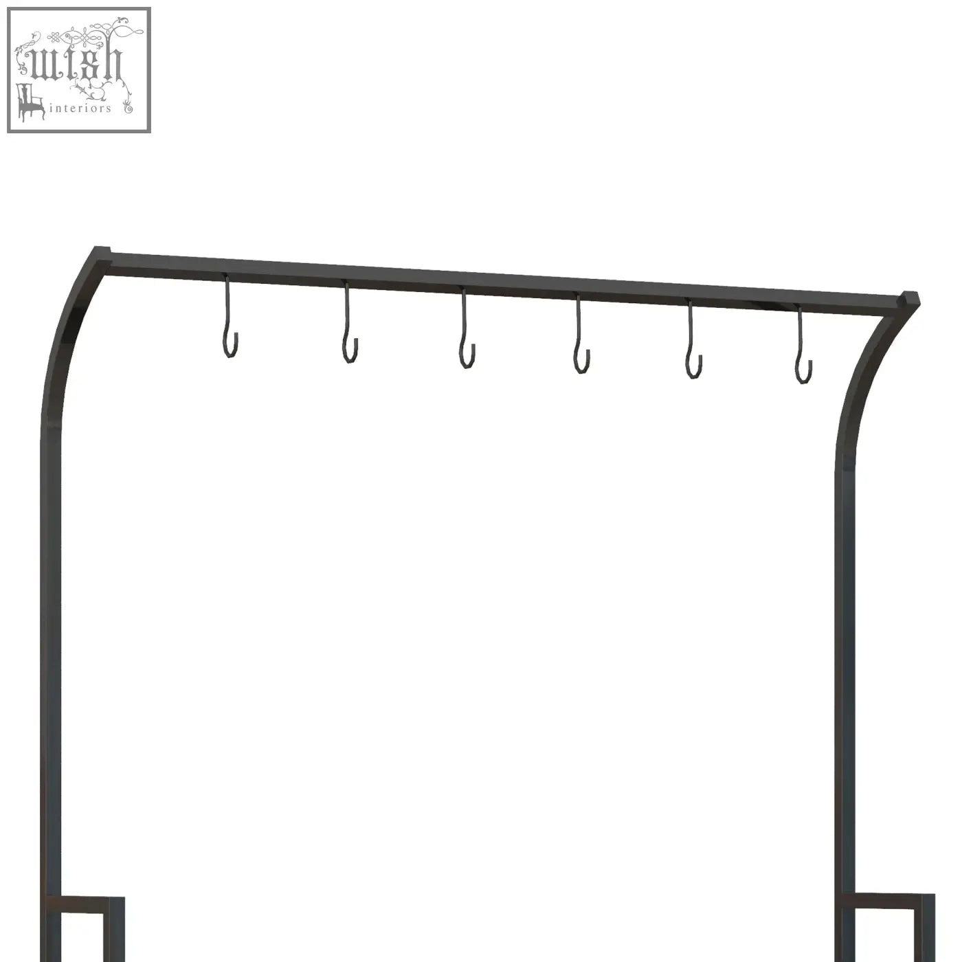 Black metal coat rack with six hooks part of outsunny steel frame tiered plant rack for indoor outdoor use