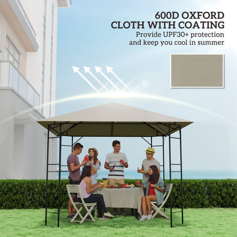 Beige 600d oxford cloth gazebo canopy replacement with uv protection coating for outsunny 3 x 3 m gazebo