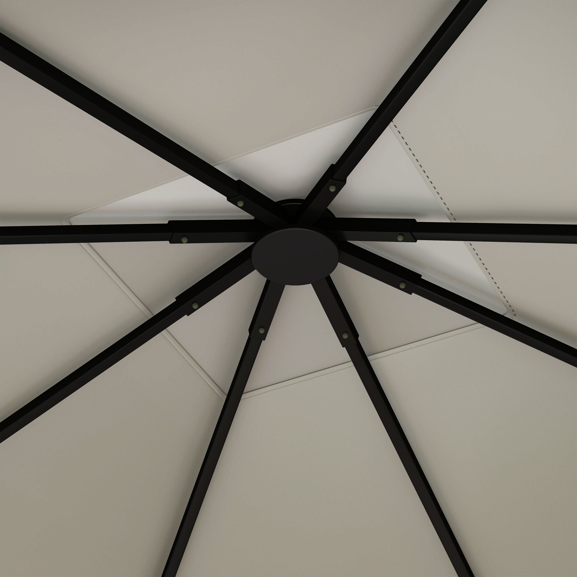 Black metal frame gazebo canopy replacement with light grey fabric for outsunny 3 x 3m gazebo canopy