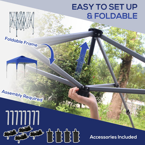 Gray metal foldable gazebo frame with black joints for outsunny 3x3m uv50+ fabric canopy outdoor use
