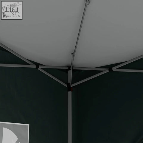 Outsunny 3 x 3m green pop up gazebo with dark green canopy and powder-coated steel frame with black connectors