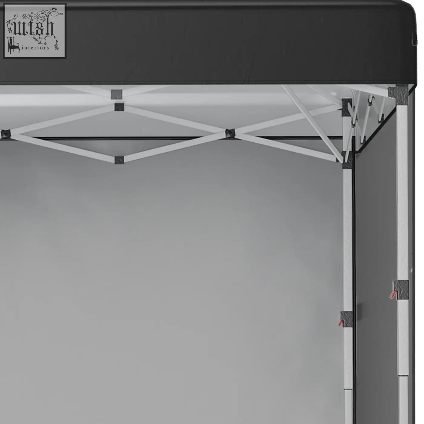 Black Outsunny 3 x 3 m pop-up gazebo with white metal frame gray fabric walls wheeled bag and included stakes
