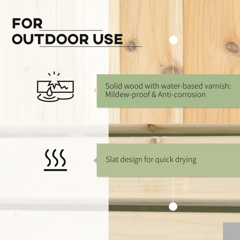 Outsunny 37l wooden garden planter and bench in light wood with water-based varnish finish to prevent excess water damage