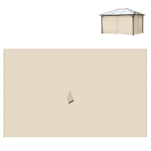 Beige fabric garden privacy screen with matching canopy top for outsunny gazebo frame 3 x 4m outdoor shelter sidewalls