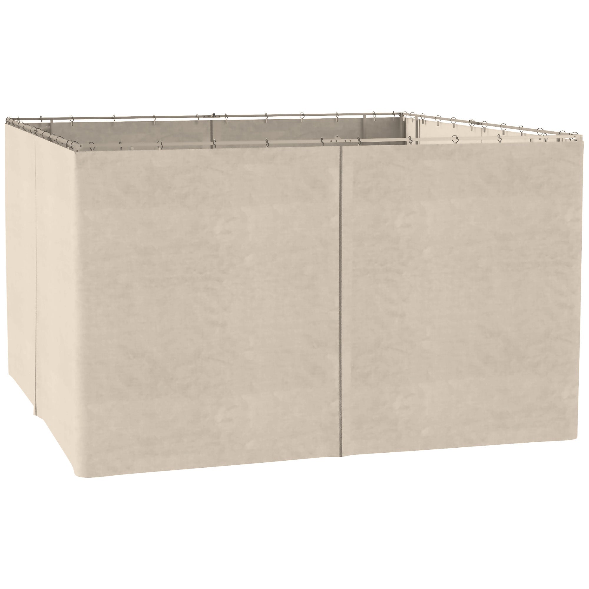 Beige fabric curtain with metal grommets for gazebo frame replacement in 4 pack privacy panel set by outsunny