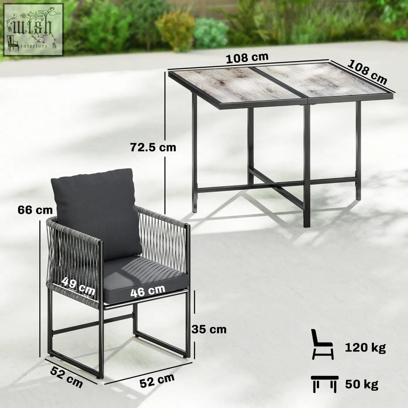 Black wicker armchair with dark gray cushion from outsunny garden dining set featuring modern woven frame design
