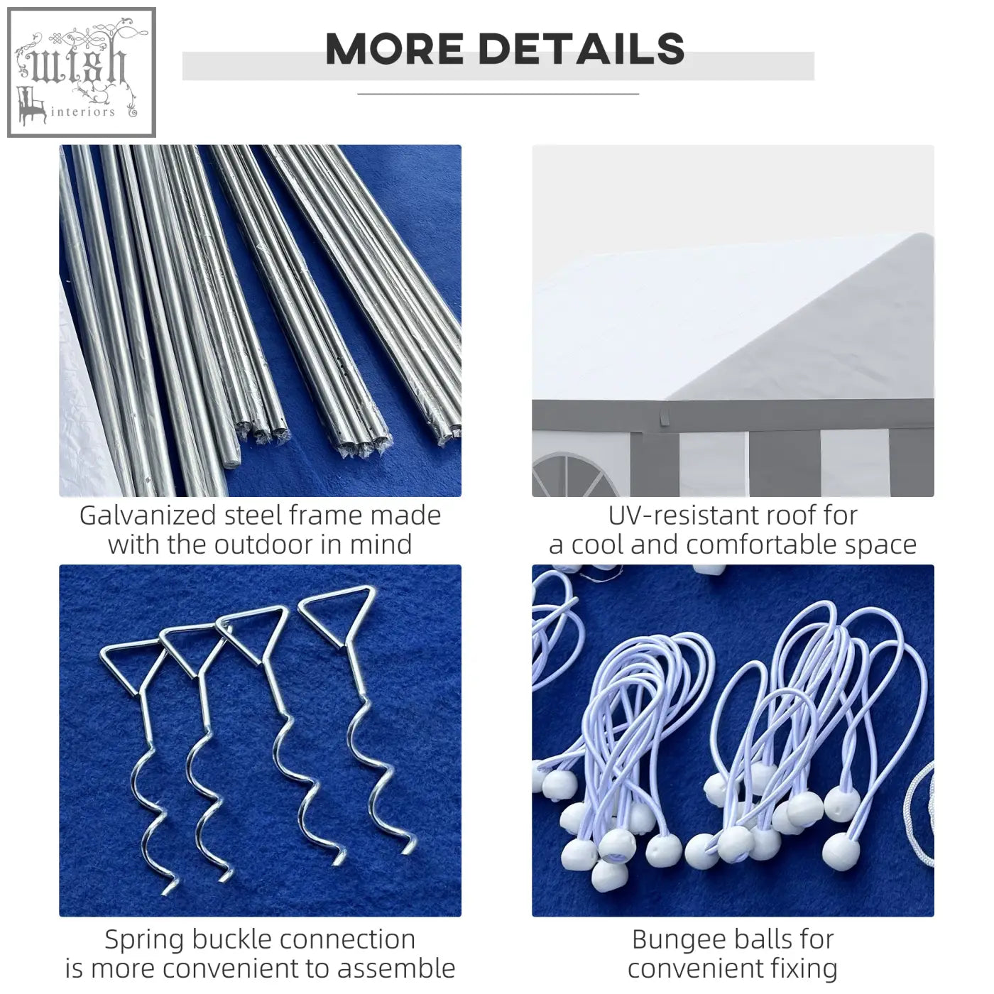 Galvanised steel tent poles with a sleek reflective finish for outsunny 4 x 4m galvanised steel marquee gazebo