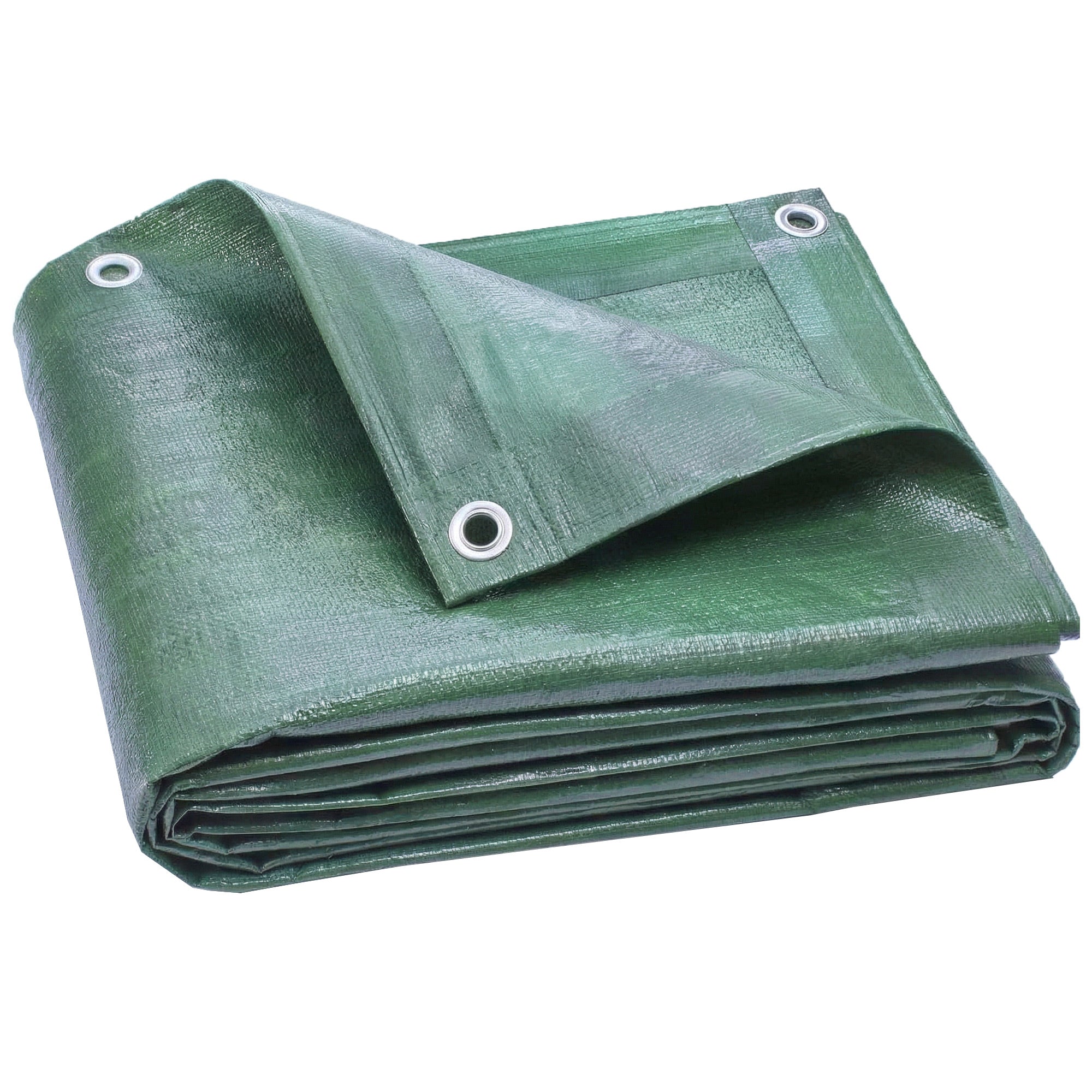 Dark green outsunny 4 x 6m polyethylene tarp with waterproof coating and reinforced grommets ideal for diy greenhouses