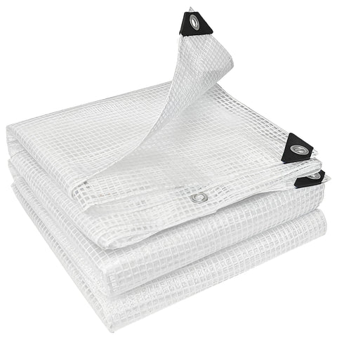 White translucent outsunny tarp with waterproof coating and reinforced grommets ideal for diy greenhouses