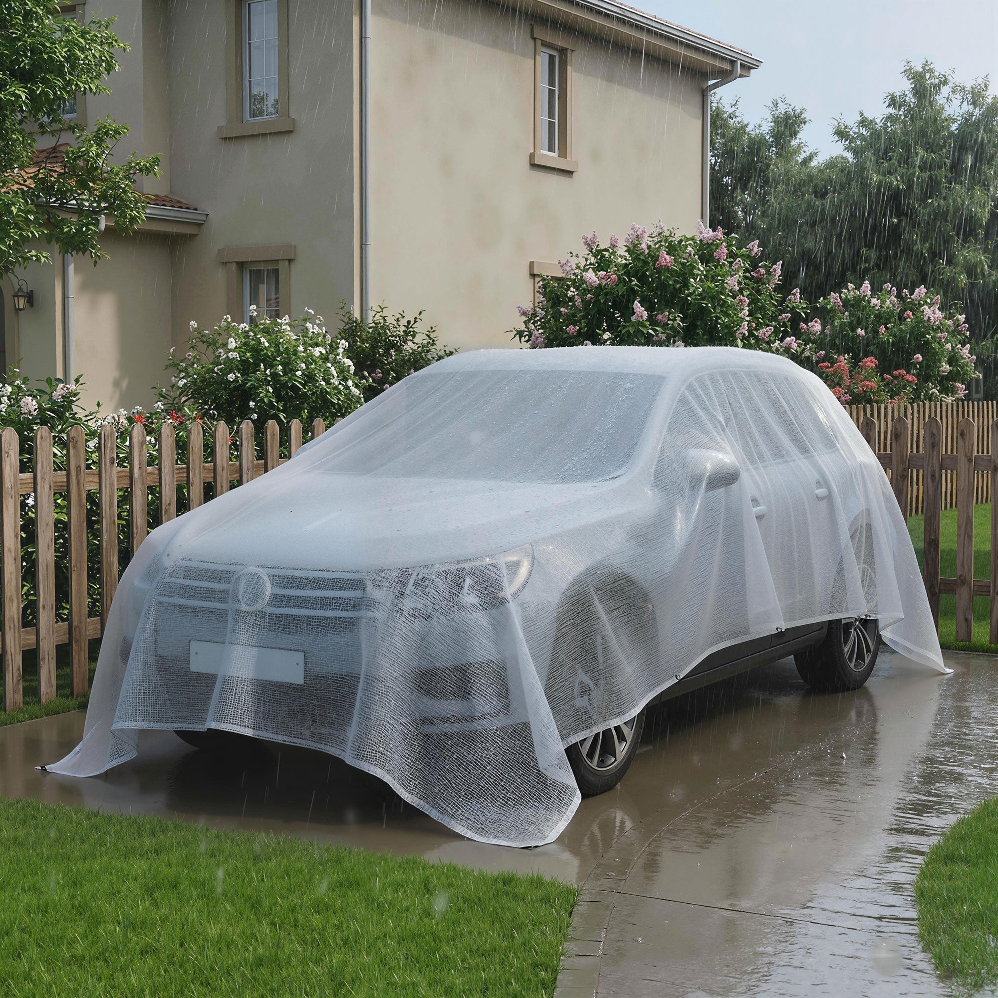 Transparent rainproof car cover with reinforced grommets waterproof coating heavy duty pe tarp for diy greenhouses