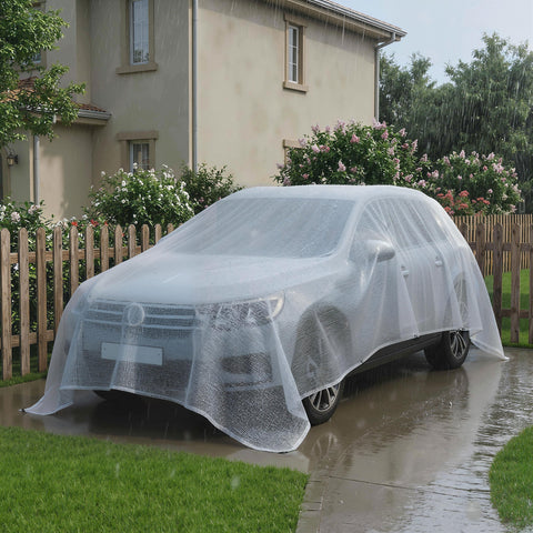 Transparent rainproof car cover with reinforced grommets waterproof coating heavy duty pe tarp for diy greenhouses
