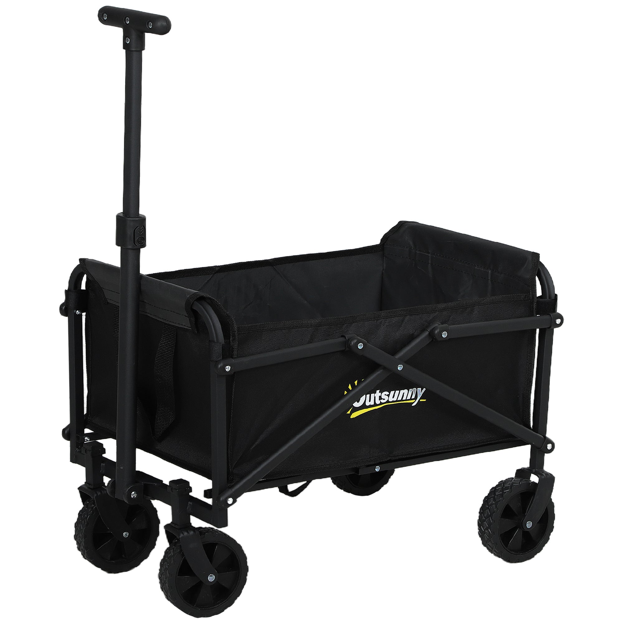 Black outsunny 41l festival trolley with sturdy metal frame and splash-resistant oxford fabric cargo bag