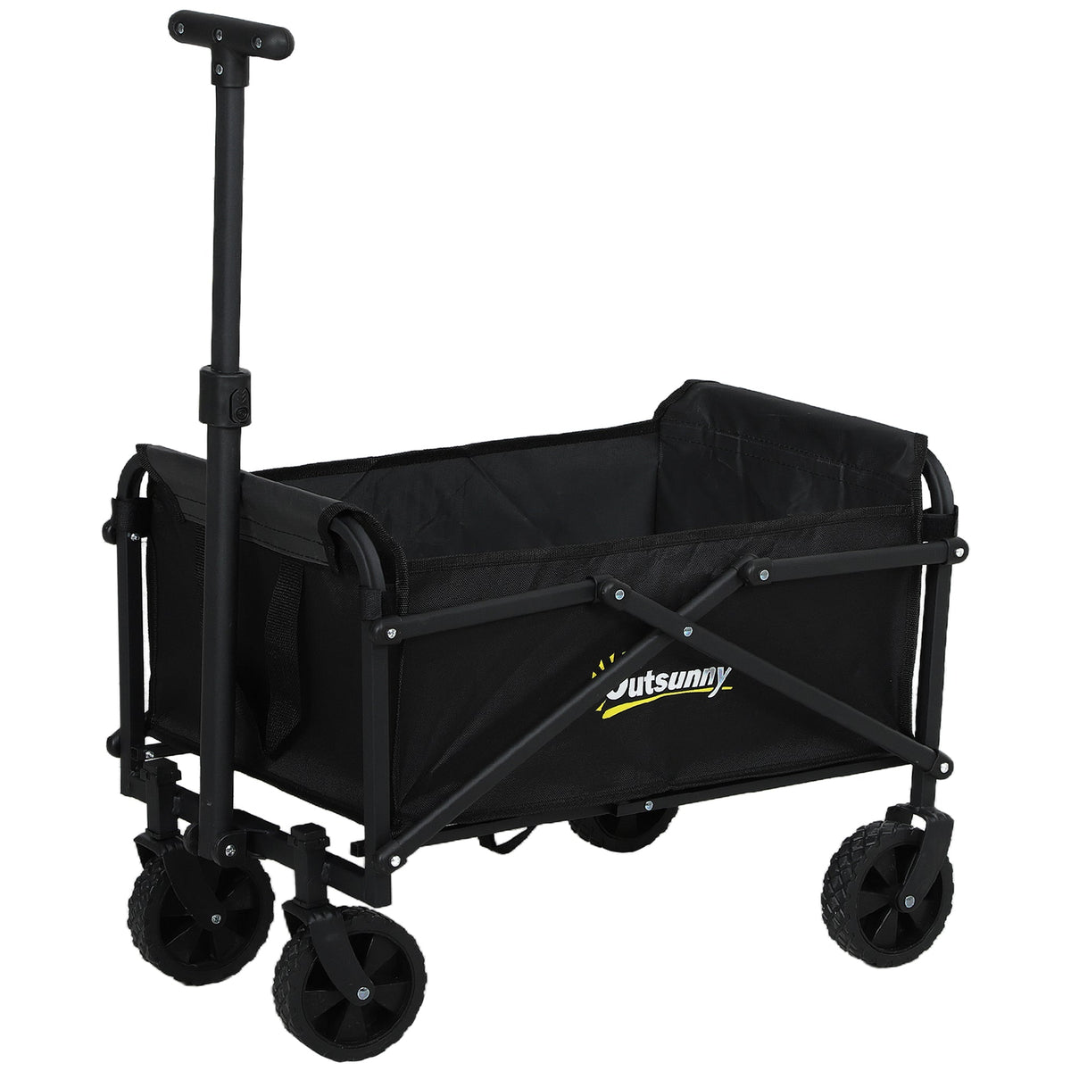 Black outsunny 41l festival trolley with sturdy metal frame and splash-resistant oxford fabric cargo bag