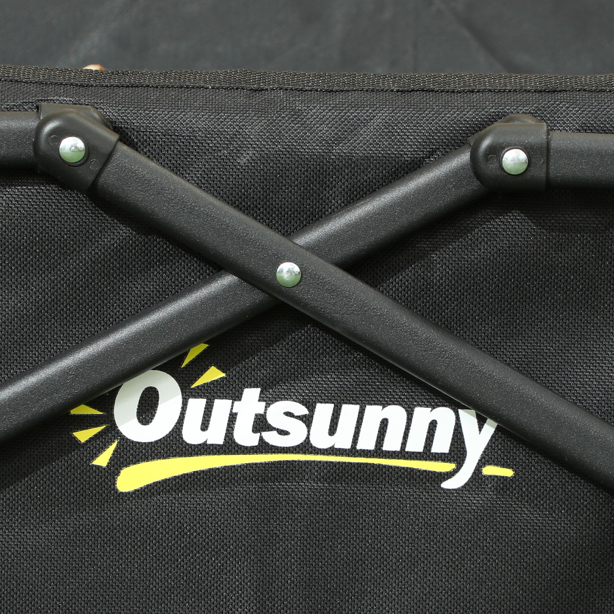 Black outsunny 41l festival trolley cart with crossed handles made of splash-resistant oxford fabric cargo bag included