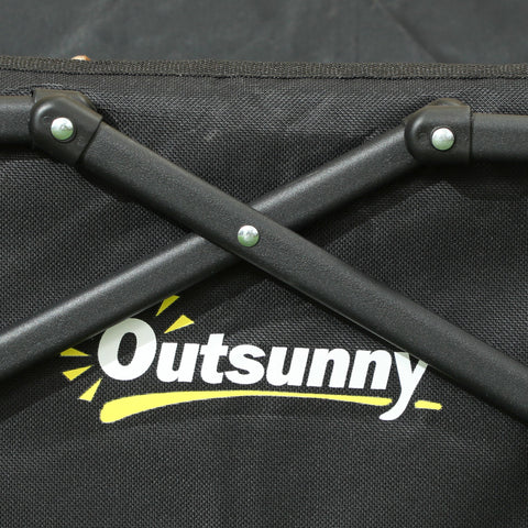 Black outsunny 41l festival trolley cart with crossed handles made of splash-resistant oxford fabric cargo bag included