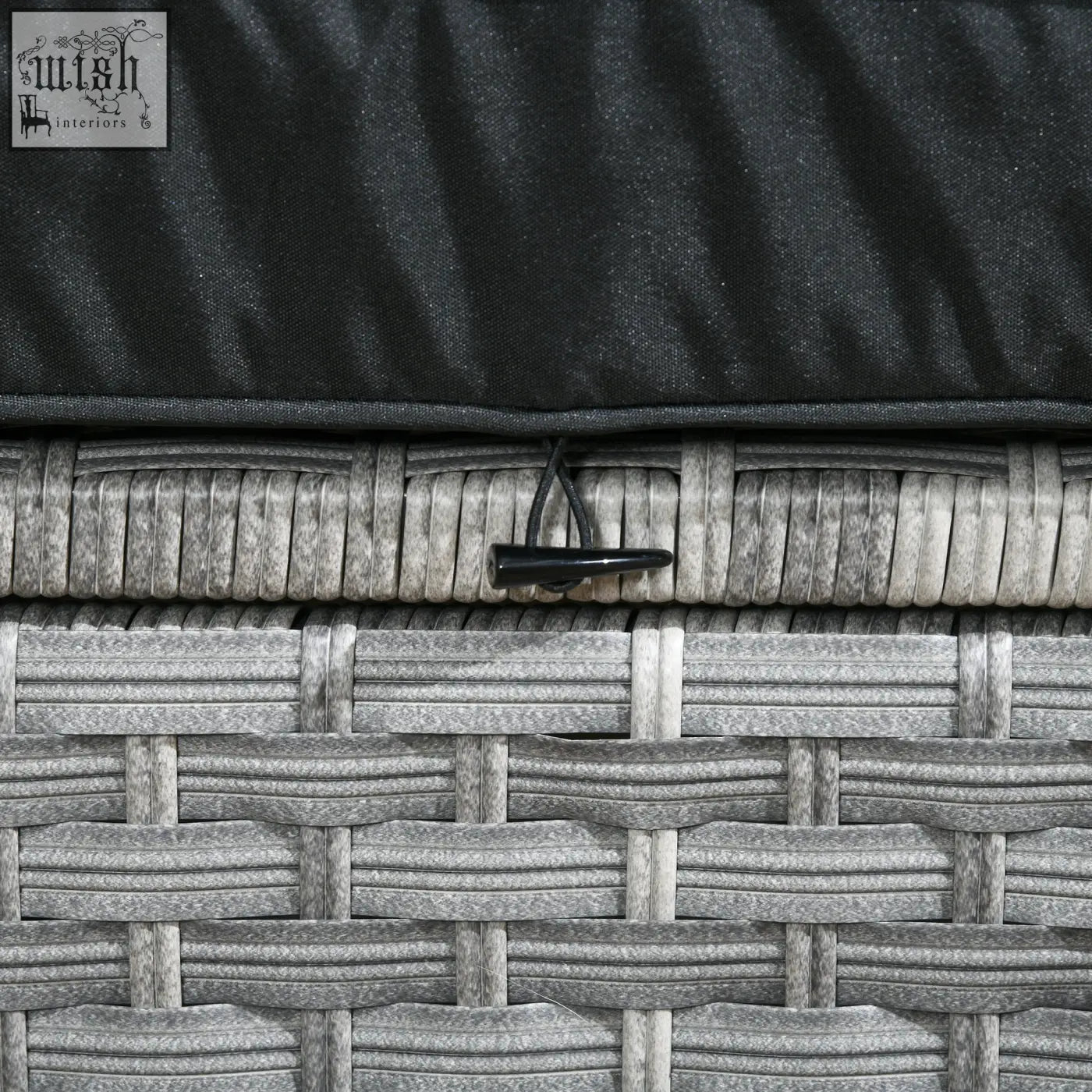 Gray woven wicker outdoor chair with black cushion and clasp from outsunny rattan set with coffee table and steel frame