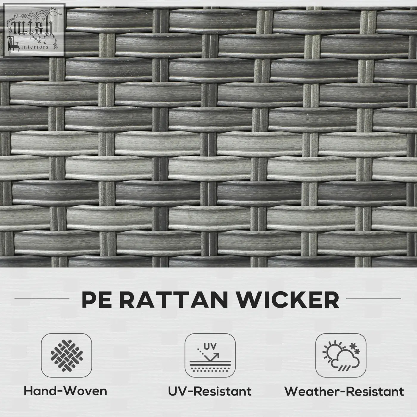 Gray pe rattan wicker with hand-woven pattern on outsunny 5-piece patio set including gas fire pit table two armchairs 79d x 71hcm