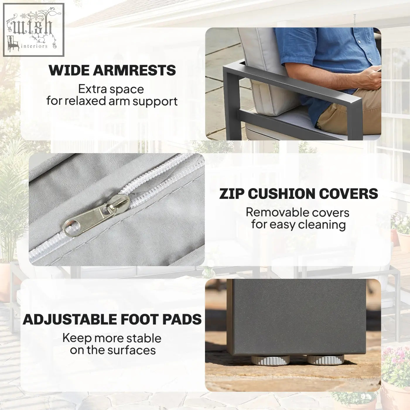 Gray outdoor patio chair from outsunny 5 pieces aluminium garden furniture set with olefin fabric cushions and extra deep seats
