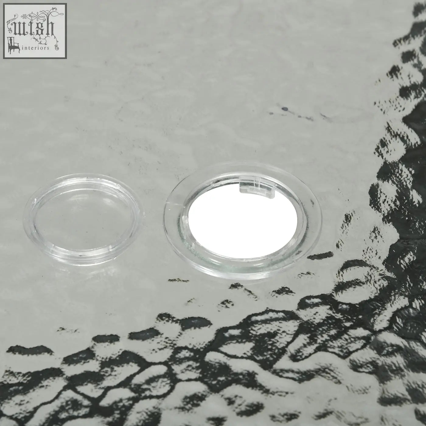 Clear circular plastic lids with a small tab for outsunny outdoor garden dining set with steel frames and tempered glass