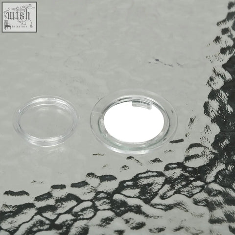 Clear circular plastic lids with a small tab for outsunny outdoor garden dining set with steel frames and tempered glass