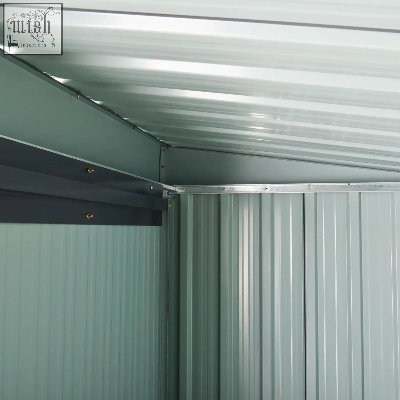 Outsunny 5 x 3ft black galvanised steel storage shed with sliding door corrugated siding and dark gray trim