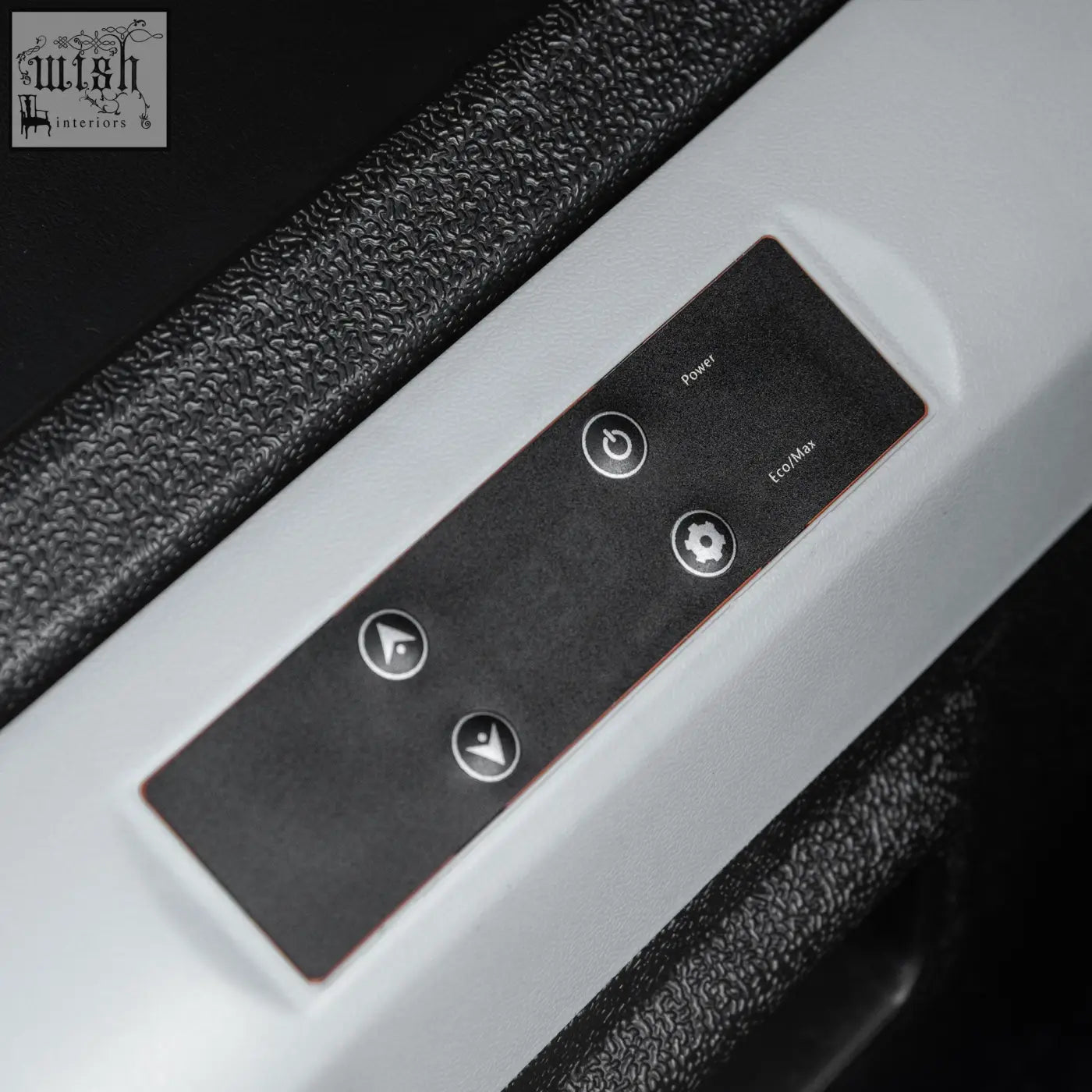 Black control panel with silver buttons on outsunny 50l car refrigerator power cord for ice cold portable cooling