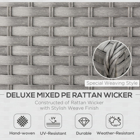 Gray mixed pe rattan wicker double corner sofa set with thick cushions and glass top coffee table for outdoor use