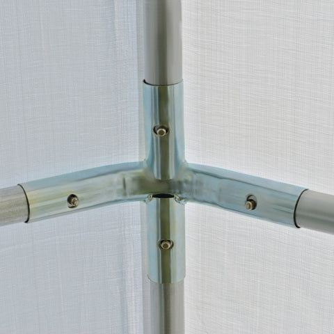 Silver metallic frame connector for outsunny 6x3m garden gazebo steel frame ideal for outdoor gatherings and easy access plastic canopy