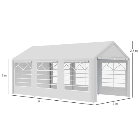 White fabric outsunny garden gazebo with arched window panels and peaked roof for outdoor gatherings and easy access