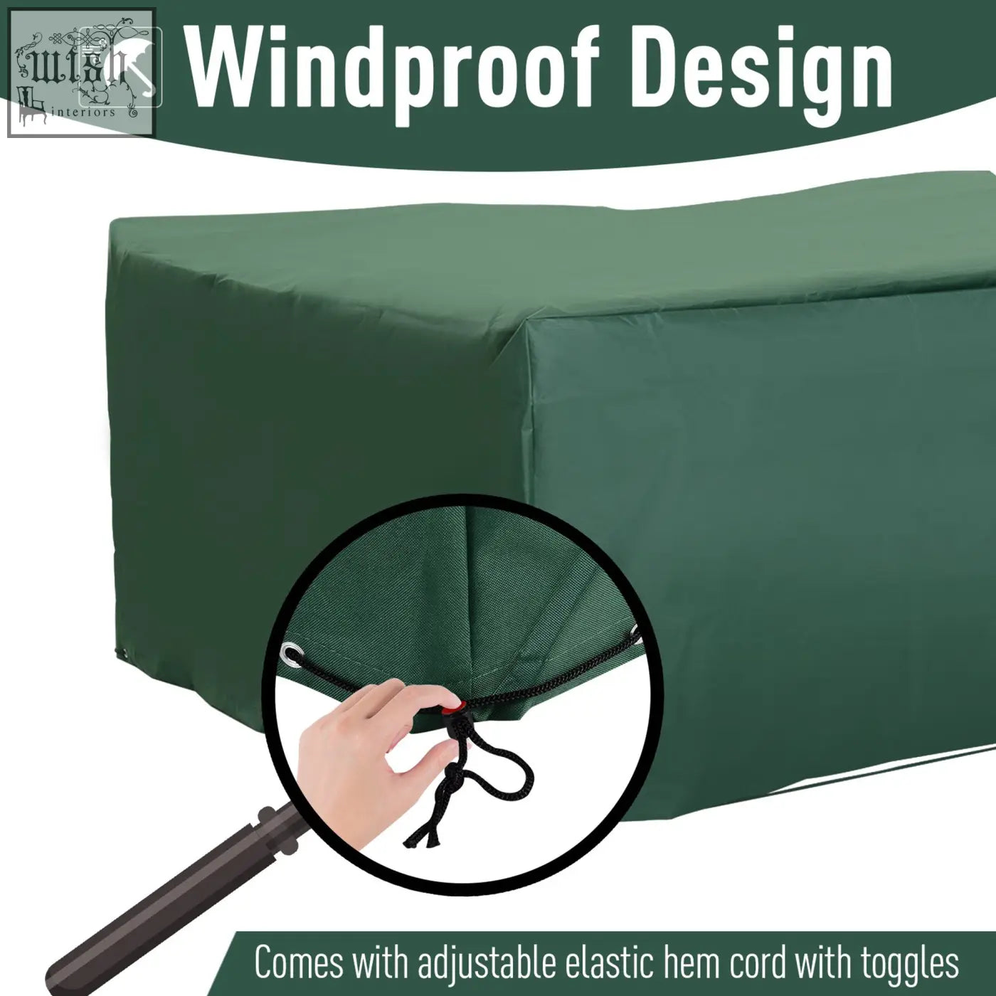 Dark green outsunny 600d oxford patio furniture cover with adjustable elastic hem cord for ideal protection outdoors