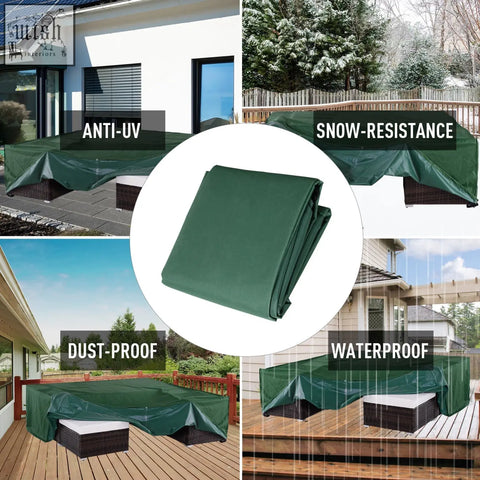 Dark green outsunny 600d oxford patio furniture cover with reinforced edges and ideal protection waterproof design