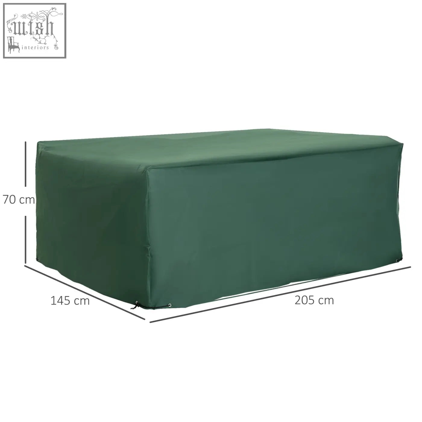 Dark green rectangular 600d oxford patio furniture cover with reinforced seams and grommets for ideal protection