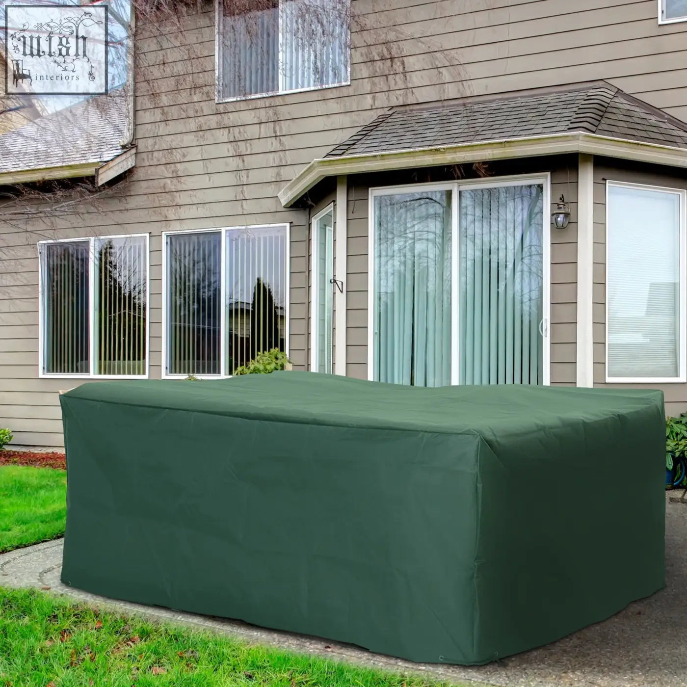 Dark green durable 600d oxford patio furniture cover ideal protection for outdoor garden rattan sets 205 x 145 x 70cm