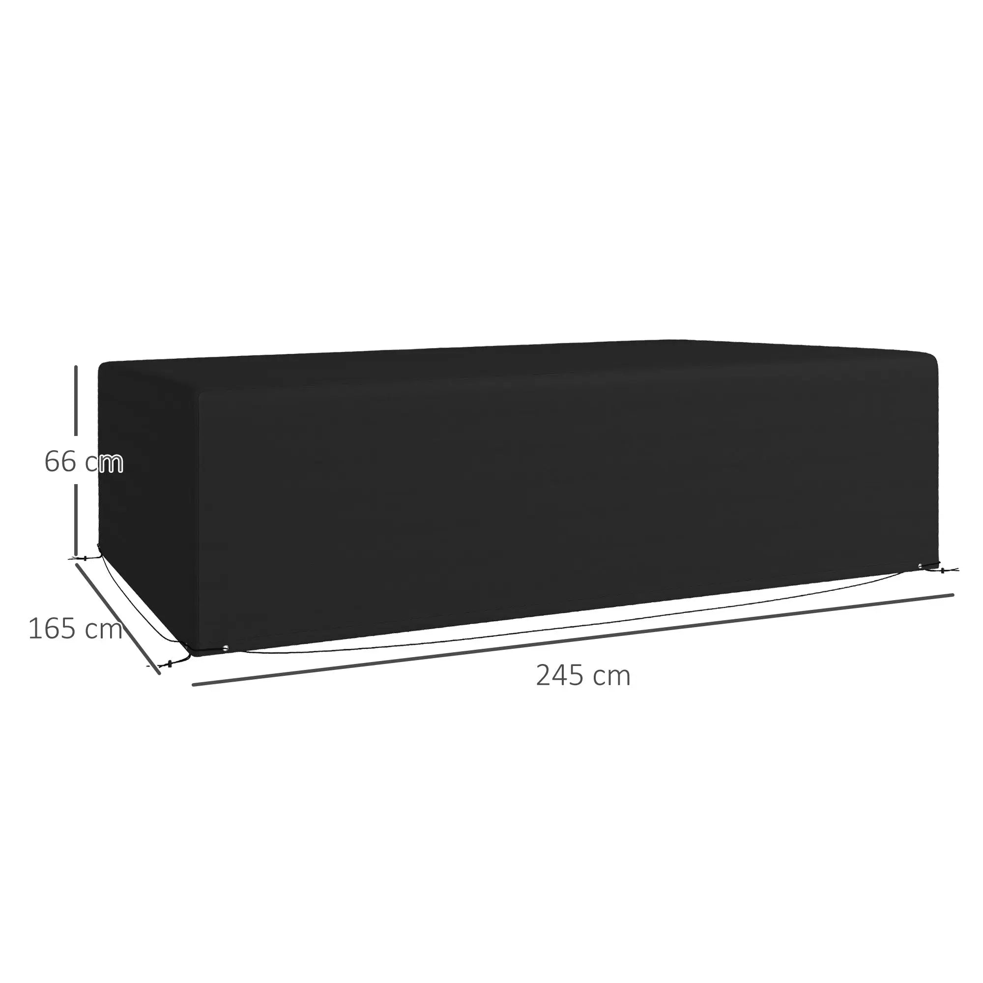 Outsunny black 600d oxford furniture cover with great protection for outdoor sofa 245 x 165 x 66 cm