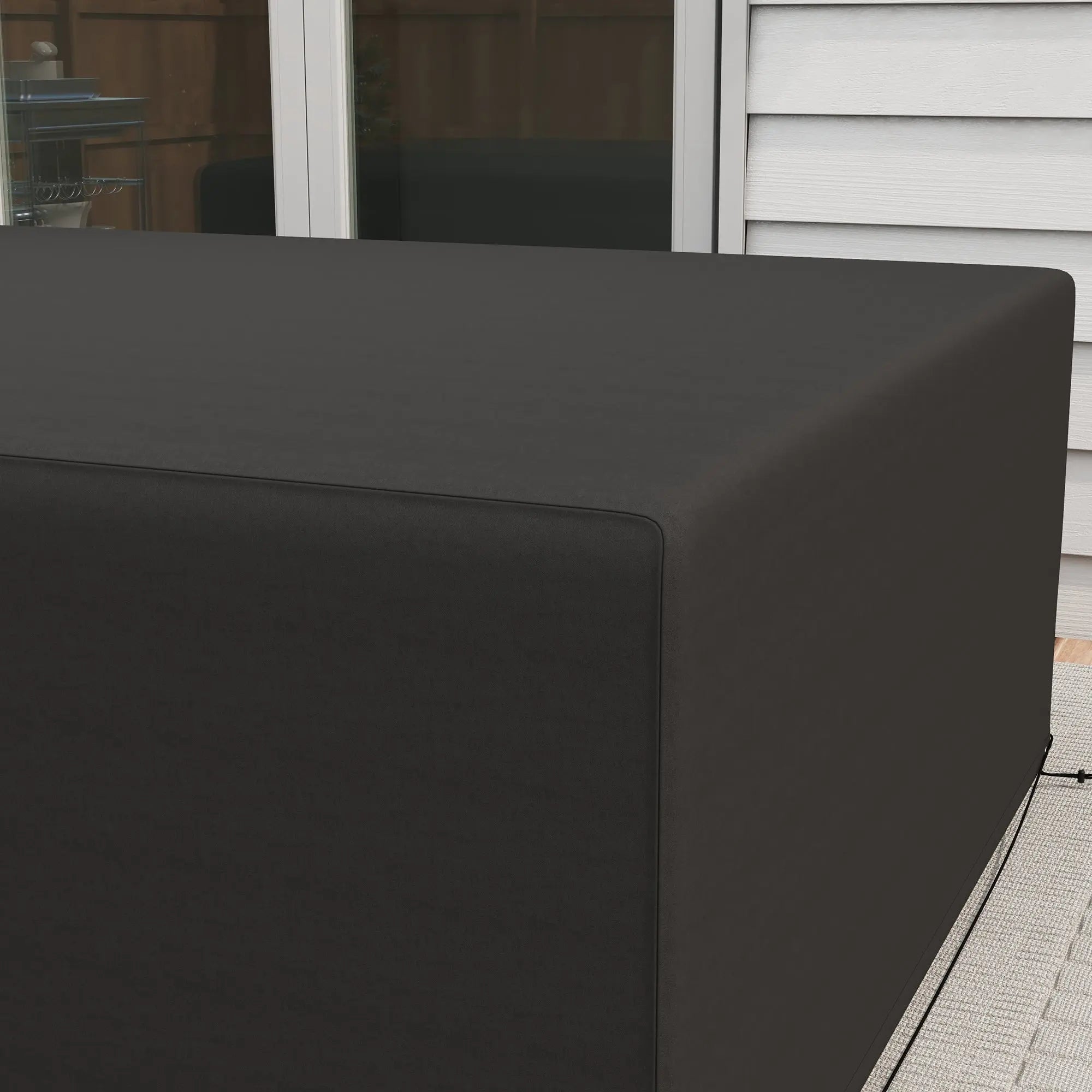 Outsunny black 600d oxford fabric furniture cover offers great protection for outdoor garden rattan table sets