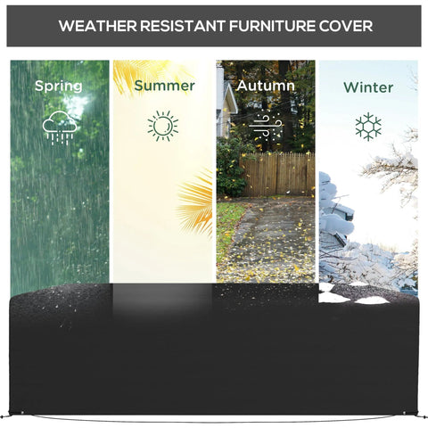 Black outsunny 600d oxford fabric furniture cover offers great protection and waterproof anti-uv for outdoor rattan sets
