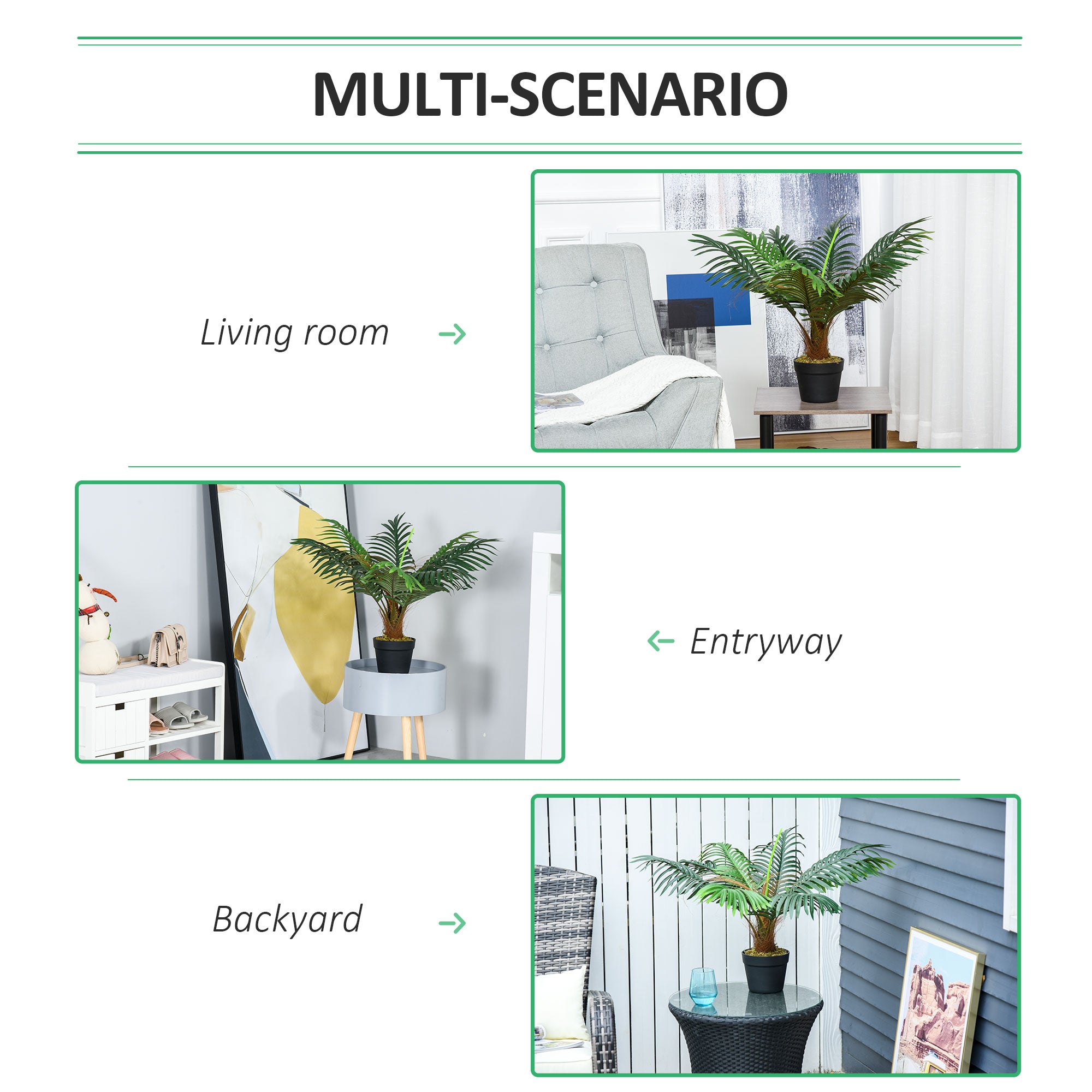 Outsunny 60cm artificial palm tree with 8 leaves in a black nursery pot perfect for indoor and outdoor décor