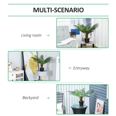 Outsunny 60cm artificial palm tree with 8 leaves in a black nursery pot perfect for indoor and outdoor décor