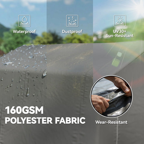 Dark gray 160 gsm polyester cover with waterproof dustproof properties for outsunny garden storage shed with steel frame