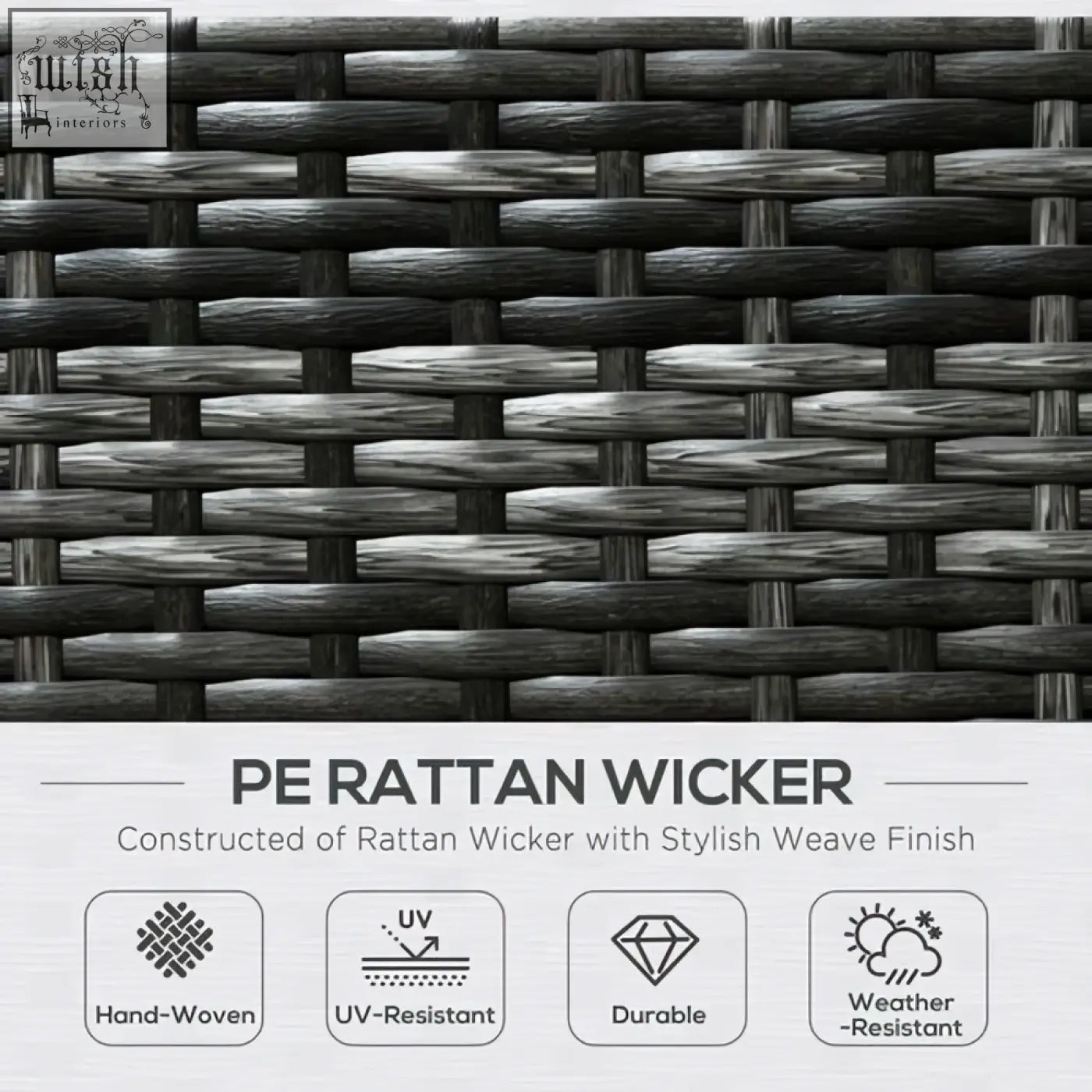 Black pe rattan wicker with hand-woven stylish weave on outsunny 8 pieces patio rattan sofa set steel frame 73d x 65hcm