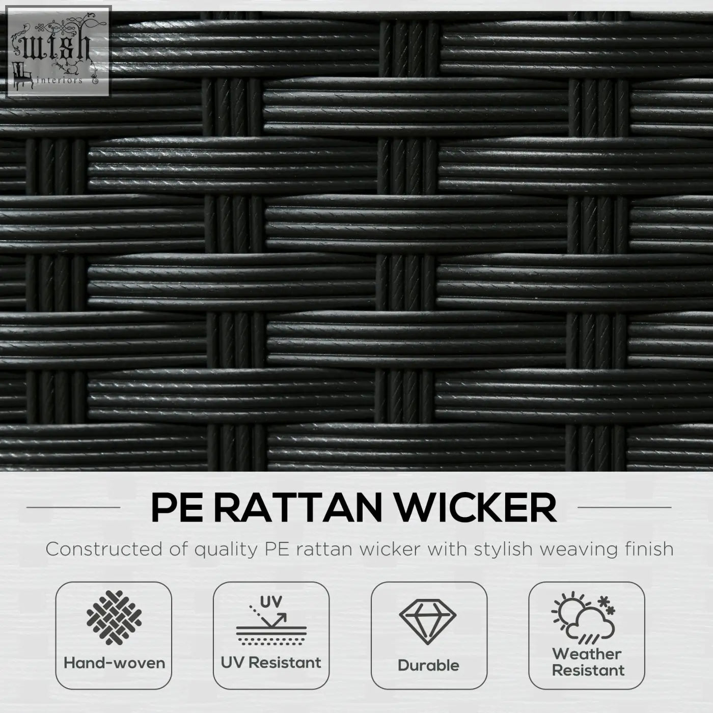 Black pe rattan wicker with stylish woven texture on outsunny corner sofa set featuring steel frame and corner seats