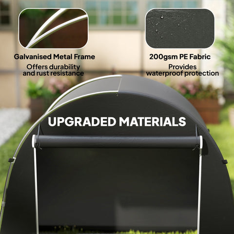 Outsunny 8 x 4 ft black pop-up garden greenhouse with 200gsm pe fabric and galvanised metal frame for storage