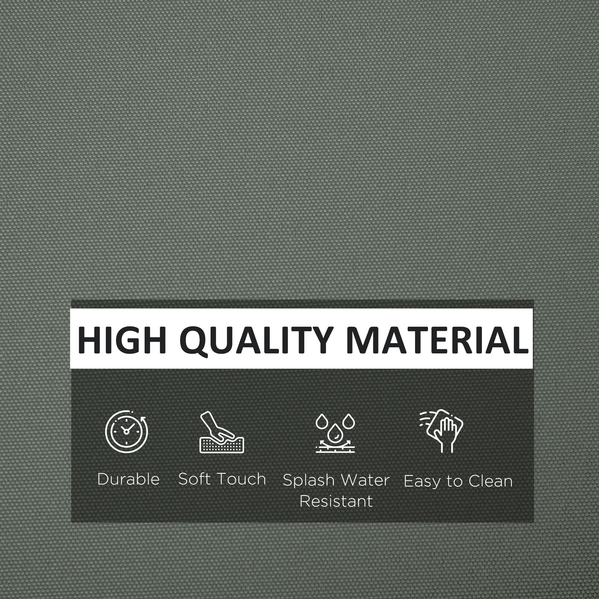 Dark gray textured Outsunny cushion cover made of high-quality woven fabric with zip fastening for garden seat cushions