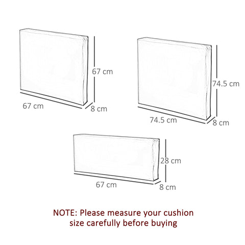 Rectangular Outsunny cushion cover replacement in beige with zip fastening for garden rattan patio seat cushion