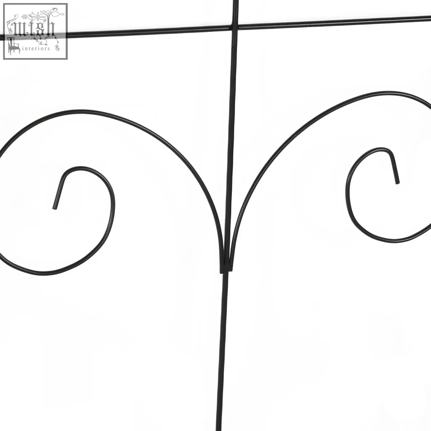 Black wrought iron garden trellis with powder coating and elegant scrollwork for saxon spears border edging